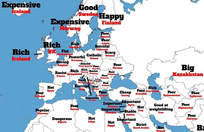 Extremely offensive Google autocomplete map of the world